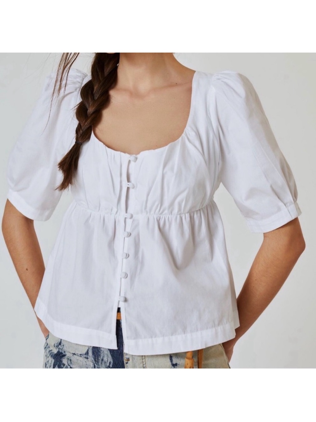 Anthropolgie Short-Sleeve Scoop-Neck Blouse